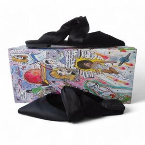 Jeffrey Campbell Tied Down Slip-on Mules Black Satin Women's 6.5M